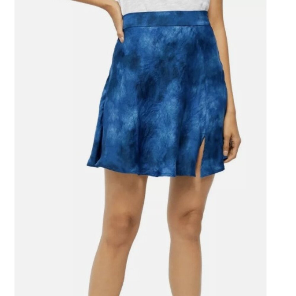 NWT Free People Martine Flirt Tie Dye Mini Skirt | Blue | Size 10